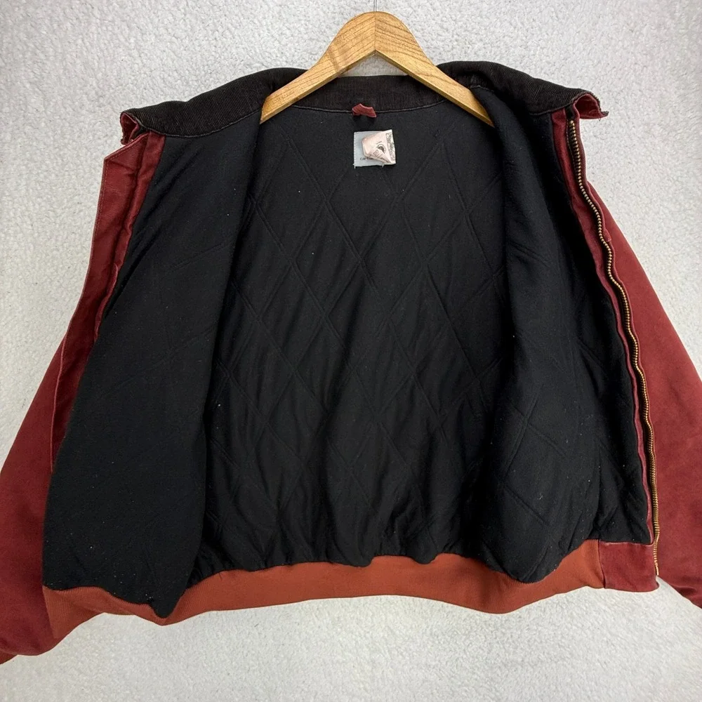 Carhartt Santa Fe Jacket Quilt Lined Mens 2XL J14 BRK Brick Red Clay Red